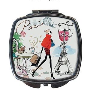 Lissom Design Paris Compact Travel Handheld Magnifying Mirror